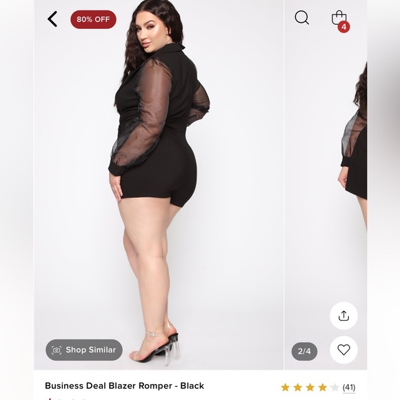 Blazer Romper - Black - Picture 8 of 9